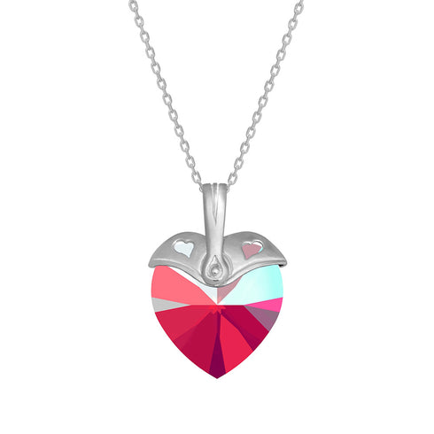 Серебряный кулон "Купидон (Light Siam Shimmer)" с кристаллами Swarovski™